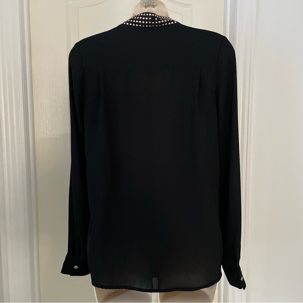 Twik Black Studded Long Sleeve Blouse Size PS with Extra Gold and Black Buttons - Picture 7 of 13